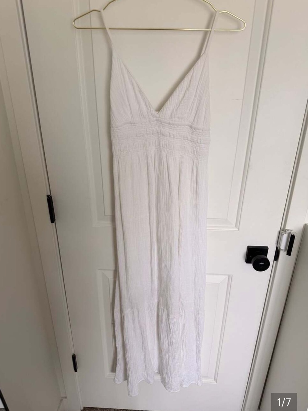 White Boho Sleeveless Maxi Dress 100% cotton